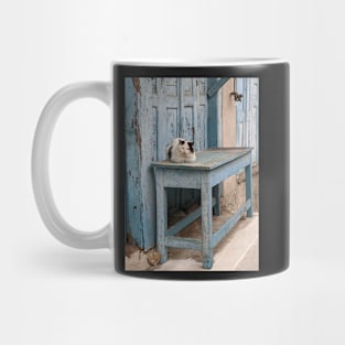 Cat on Blue Mug